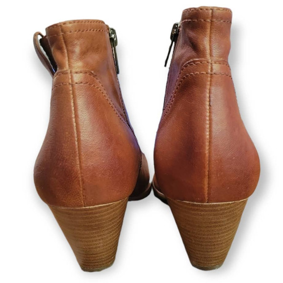 Frye Reina Ankle Bootie Cognac Genuine Leather Western 10 - Picture 7 of 9